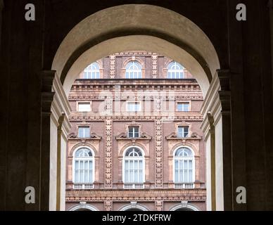 Vue de l'intérieur du Palazzo Carignano, un bâtiment historique situé à Turin, en Italie, abritant le Musée national du Risorgimento italien Banque D'Images