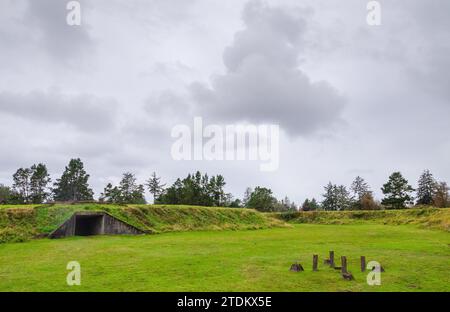 Fortifications au parc d'État de fort Stevens dans l'Oregon, États-Unis Banque D'Images