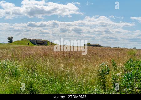 Paysage à la batterie de longues-sur-Mer près de longues-sur-Mer entre Gold Beach et Omaha Beach, deux zones de l'invasion alliée du FR Banque D'Images