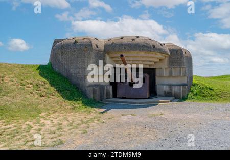 Paysage à la batterie de longues-sur-Mer près de longues-sur-Mer entre Gold Beach et Omaha Beach, deux zones de l'invasion alliée du FR Banque D'Images