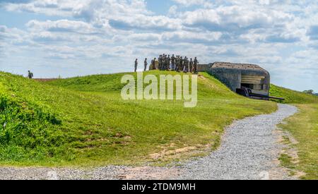 Paysage à la batterie de longues-sur-Mer près de longues-sur-Mer entre Gold Beach et Omaha Beach, deux zones de l'invasion alliée du FR Banque D'Images