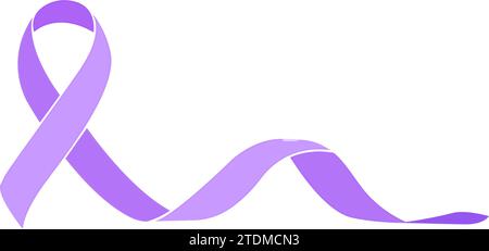 Symbole du cancer mondial de sensibilisation au ruban violet. Illustration vectorielle Illustration de Vecteur