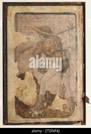 Un paysan allant au marché 1948 par Anonymous, Italien, 15e siècle Banque D'Images