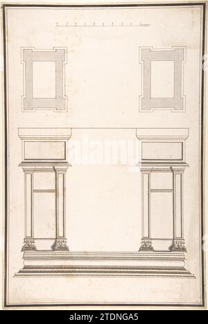 Portail d'entrée : Plan et élévation, chaque Pier composé de deux pilastres 1963 par Antonio Maria Visentini Banque D'Images