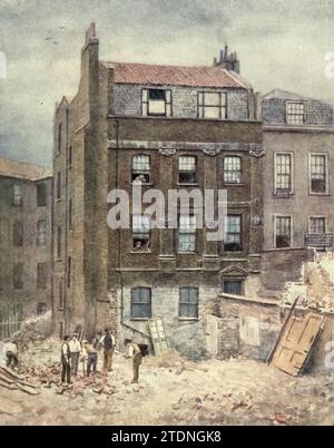 Portsmouth House, South- West Comer of Lincoln's Inn Fields, 1904 extrait du livre 'London Vanished and Vanishing' de Norman, Philip, 1842-1931 publié en 1905 à Londres par Adam & Charles Black Philip E. Norman FSA (9 juillet 1842 - 17 mai 1931) était un artiste britannique, auteur et antiquaire. Banque D'Images