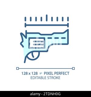 Icône de longueur de barillet bleu simple pixel fin 2D Illustration de Vecteur