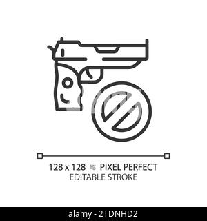 Icône de contrôle du pistolet noir simple et simple pixel 2D Illustration de Vecteur