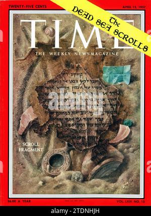 The Dead Sea Scrolls, Time Magazine couvre le 15 avril 1957 Banque D'Images