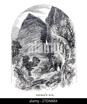 The Needle's Eye on the Wrekin Hill in Shropshire England, extrait du livre The Severn Valley : a series of sketches, descriptive and pictural, of the course of the Severn : Contended notices of its topographical, Industrial, and Geological caractéristiques; avec un regard sur ses associations historiques et légendaires par Randall, John, 1810-1910 Date de publication 1862 Éditeur J. S. Virtue Banque D'Images