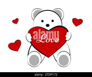 porter avec un cœur rouge sur un fond blanc Illustration de Vecteur