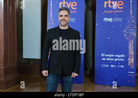 Ernesto Sevilla lors de la présentation RTVE de 'la programmation de la saison de Noël' le 19 décembre 2023 à Madrid, Espagne. Banque D'Images