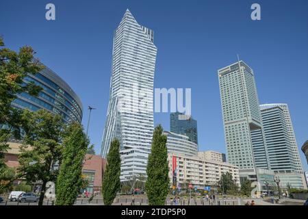 Hochhaus Zlota 44, Hotel Intercontinental, Emilii Plater, Geschäftsviertel, Warschau, Woiwodschaft Masowien, Polen Banque D'Images