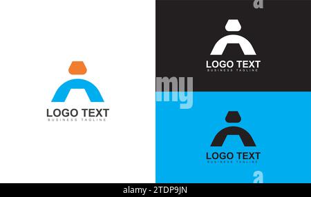 Version vectorielle de la lettre initiale du logo A. lettre de base avec un ensemble de modèles de logo vectoriel Illustration de Vecteur