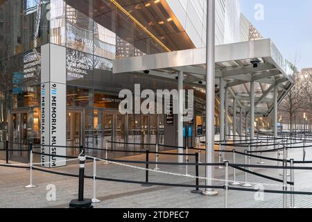 Le mémorial et musée du 9/11 septembre est situé sur le site du World Trade Center où les tours ont été attaquées le 11 septembre 2001. Banque D'Images