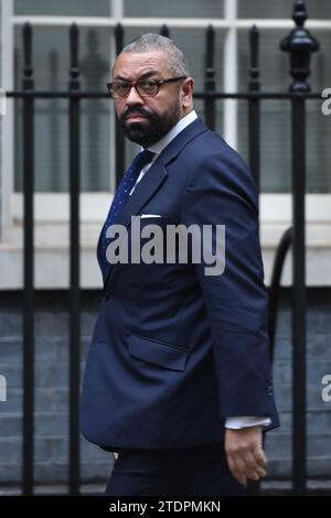 Londres, Angleterre, Royaume-Uni. 19 décembre 2023. Le ministre de l'intérieur JAMES arrive HABILEMENT à Downing Street pour une réunion du Cabinet. (Image de crédit : © Thomas Krych/ZUMA Press Wire) USAGE ÉDITORIAL SEULEMENT! Non destiné à UN USAGE commercial ! Banque D'Images