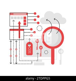 Surveillance seo Web. Analyse du trafic Web, illustration de l'icône graphique du système de suivi Web Illustration de Vecteur