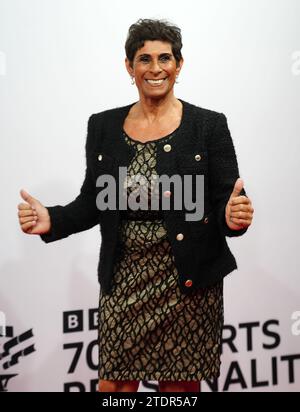 Fatima Whitbread arrive pour les BBC Sports Personality of the Year Awards 2023 qui se tiennent à MediaCityUK, Salford. Date de la photo : mardi 19 décembre 2023. Banque D'Images