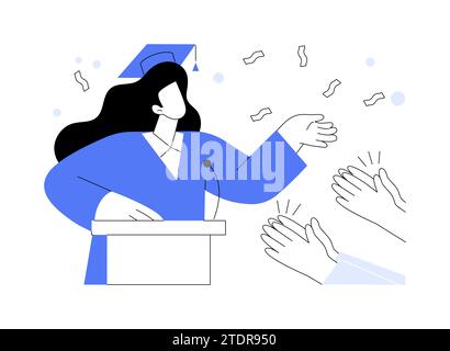 Discours de graduation illustrations vectorielles de dessins animés isolées. Illustration de Vecteur