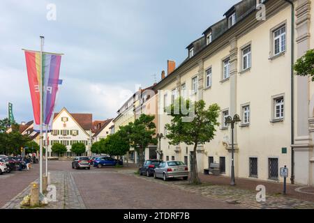 Langenargen : Square Marktplatz, hôtel de ville à Bodensee, lac de Constance, Bade-Württemberg, Allemagne Banque D'Images