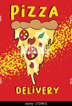 BANNIÈRE de livraison de pizza Illustration de Vecteur