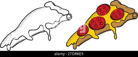 tranche de pizza au fromage Illustration de Vecteur