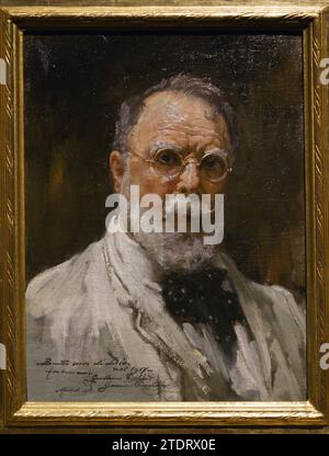 Francisco Pradilla Ortiz (1848-1921) Peintre espagnol. Autoportrait, 1917. Huile sur toile, 46,8 x 35,5 cm. Musée du Prado. Madrid. Espagne. Banque D'Images