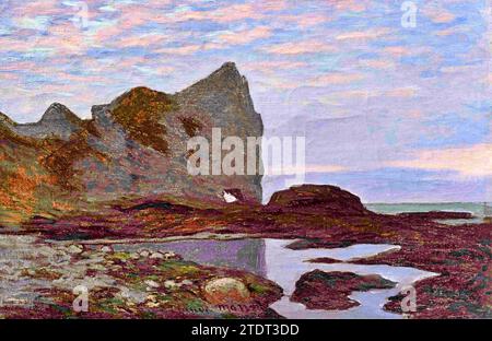 Étretat, 1864 (peinture) de l'artiste Monet, Claude (1840-1926) Français. Illustration de Vecteur