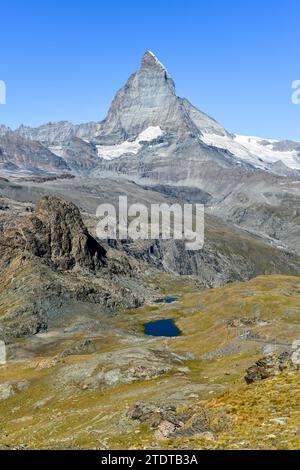 Gros plan du Cervin à Zermatt, Suisse en été. Banque D'Images
