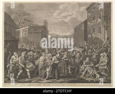 La marche vers Finchley--Une représentation de la marche des gardes vers l'Écosse en l'an 1745 1891 par William Hogarth Banque D'Images