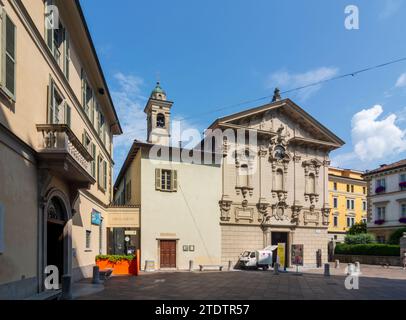 Lugano : Vieille ville de Lugano, église Chiesa di San Rocco à Lugano, Tessin, Suisse Banque D'Images