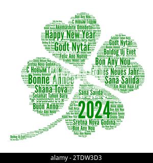 Bonne année 2024 nuage de mots dans différentes langues Banque D'Images