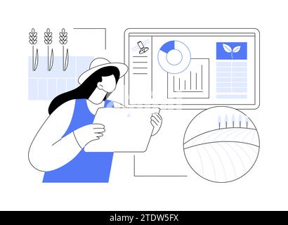 Illustration vectorielle abstraite de concept de tableau de bord d'agriculture intelligente. Illustration de Vecteur