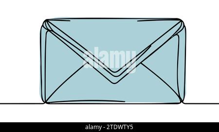 Dessin au trait continu de l'enveloppe. Illustration vectorielle Illustration de Vecteur