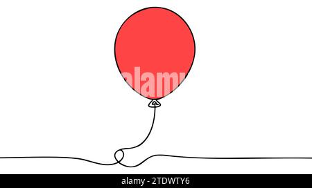 Bulle de dessin au trait continu unique. Concept cadeau festif des fêtes. Illustration de Vecteur