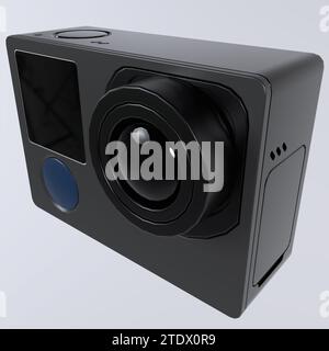 Mini caméra isolée sur fond blanc Banque D'Images