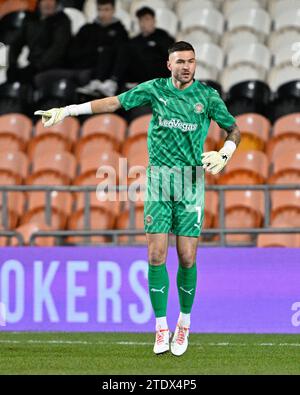 Richard O'Donnell #1 de Blackpool, lors du match de deuxième tour de la Emirates FA Cup Blackpool vs Forest Green Rovers à Bloomfield Road, Blackpool, Royaume-Uni, le 19 décembre 2023 (photo de Cody Froggatt/News Images) Banque D'Images