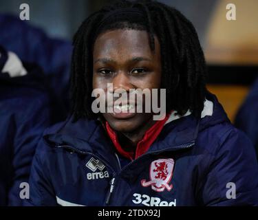 Burslem, Royaume-Uni. 31 août 2023. Daniel Nkrumah #38 de Middlesbrough avant le match de finale de la Carabao Cup Port Vale vs Middlesbrough à Vale Park, Burslem, Royaume-Uni, le 19 décembre 2023 (photo Steve Flynn/News Images) à Burslem, Royaume-Uni le 8/31/2023. (Photo Steve Flynn/News Images/Sipa USA) crédit : SIPA USA/Alamy Live News Banque D'Images