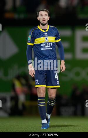 Burslem, Royaume-Uni. 31 août 2023. DaN Barlaser #4 de Middlesbrough lors du match de quart de finale de la Carabao Cup Port Vale vs Middlesbrough à Vale Park, Burslem, Royaume-Uni, le 19 décembre 2023 (photo Steve Flynn/News Images) à Burslem, Royaume-Uni le 8/31/2023. (Photo Steve Flynn/News Images/Sipa USA) crédit : SIPA USA/Alamy Live News Banque D'Images