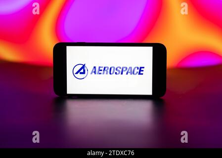 Inde. 19 décembre 2023. Sur cette photo, le logo Aerospace est affiché sur l'écran d'un téléphone portable. Crédit : SOPA Images Limited/Alamy Live News Banque D'Images