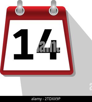 14 simple icône de calendrier sur fond blanc Illustration de Vecteur