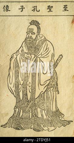 Portrait de Confucius dans les publications de la République de Chine (1911-1949). Banque D'Images