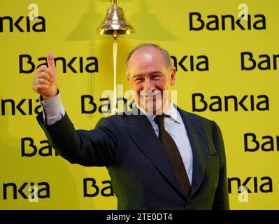 Madrid, 07/20/2011. L'IPO de Bankia. Sur l'image, le président Rodrigo Rato. Photo : Ernesto Agudo ARCHDC. Crédit : Album / Archivo ABC / Ernesto Agudo Banque D'Images