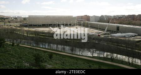 01/28/2009. Madrid 1-29-09, œuvres de la Caja Mágica dans le quartier de San Fermín, à côté de Manzanares. Photo : Sigefredo. Archdc. Crédit : Album / Archivo ABC / Sigefredo Camarero Banque D'Images