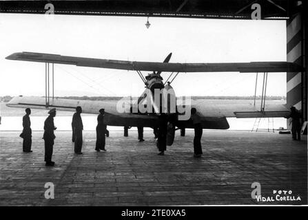 08/31/1936. Aérodrome de Manises (Valence), d'où partent de nombreux engins chaque jour bombarder Teruel et Palma de Majorque. Photo : Vidal Corella. Crédit : Album / Archivo ABC / Vidal Corella Banque D'Images