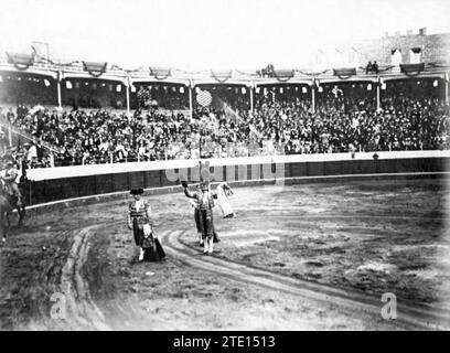 08/15/1909. Inauguration de la nouvelle arène Indauchu à Bilbao.-Reverte 2nd Ovation.-carte postale. Crédit : Album / Archivo ABC / Ricardo Santalo Banque D'Images