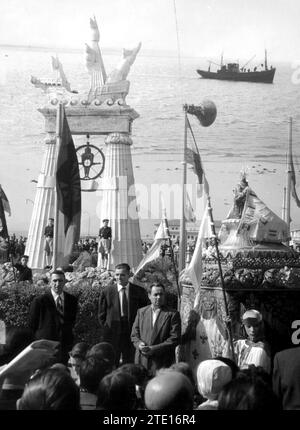 10/15/1957. Monument à Juan de la Cosa dans la ville de Santoña (Cantabrie). Crédit : Album / Archivo ABC / Eusebio Bustamante de Potes Bustamante Banque D'Images