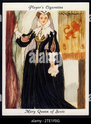 Mary, Reine des Écossais - Illustration de carte de cigarette vintage Banque D'Images