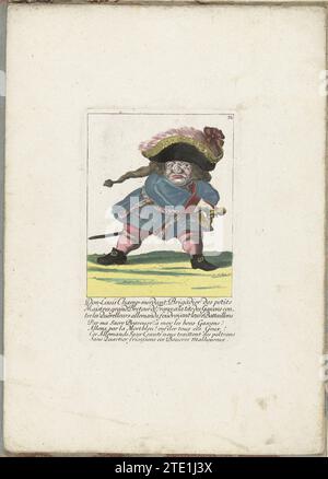 Le petit homme français Don Luis champ Merdant, ca. 1710, 1705 - 1715 le petit homme français Don Luis champ Merdant. Dans la légende sous le titre un verset de quatre lignes en français. Numéroté en haut à droite : 31. Partie d'une édition à feuilles mobiles d'environ 1710 d'une série de caricatures de petites personnes, connue sous le nom de ton nain. Augsbourg gravure sur papier / gravure le petit homme français Don Luis champ Merdant. Dans la légende sous le titre un verset de quatre lignes en français. Numéroté en haut à droite : 31. Partie d'une édition à feuilles mobiles d'environ 1710 d'une série de caricatures de petites personnes, connue sous le nom de Banque D'Images