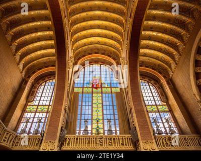 Barcelone, Espagne - 7 octobre 2023 : Hospital de la Santa Creu i Sant Pau , le plus grand complexe Art Nouveau au monde. Banque D'Images