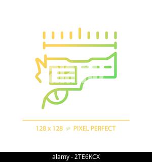 Icône de longueur de cylindre de dégradé parfait en pixels de ligne fine 2D. Illustration de Vecteur